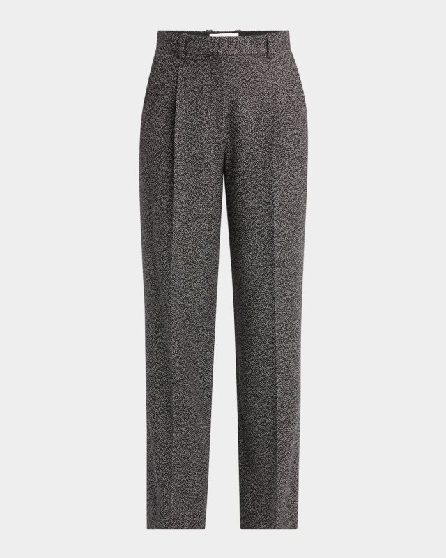 Mikkela Pleated Cashmere Straight-Leg Pants